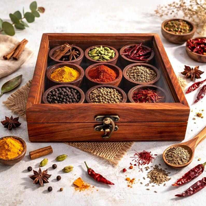 Elegant Modern Wooden <b>Square</b> Spice Dispenser Box Customizable Eco-Friendly Food <b>Container</b> Salt Functional Metal <b>Plastic</b> Paper PP - Product Image 5