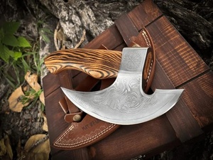 Cuchillo para Pizza Hecho a Mano A&M Enterprises, con Hoja de Acero con Alto Contenido de Carbono Grabada, 9 Filos de Corte, Mango de Madera de Grado Industrial, Novedad - Product Image 1