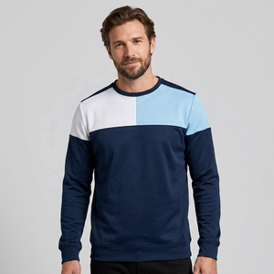 Sudadera de Cuello Redondo con Bloques de Color para Hombre, Corte Regular, Tejido de Algodón, Estilo Casual para Otoño - Product Image 2