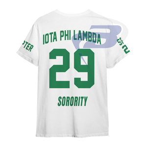 T-shirt de la sororité Iota Phi Lambda, t-shirt en coton blanc avec lettres grecques, vêtements de sororité IPL, t-shirt universitaire personnalisé avec n'importe quel design - Product Image 3