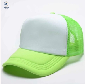Casquette Trucker en Maille Blanche et Verte INDEX APPAREL, 6 Panneaux, Réglable, Unisexe, Style Décontracté, Couleur Unie, Respirante, Printemps-Été - Product Image 1