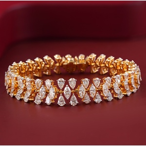 14K Rose <b>Gold</b> Pear Marquise Lab Grown Diamond Tennis Bracelet-7.71 CT - Product Image 3