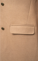 Manteau long à col à revers pour homme Hoserz International, doublure en fourrure, en laine, avec des caractéristiques de séchage rapide et respirant, couleur kaki