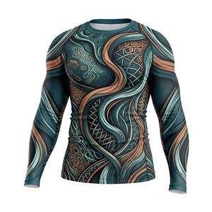 Rashguard de compression à manches longues pour hommes, anti-transpiration, marque privée, pour les marques et les salles de sport de MMA - Product Image 5