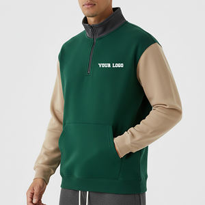 Sweat-shirt à col montant 100 % coton, coupe décontractée, color block, pour homme – Vente chaude OEM/ODM - Product Image 1