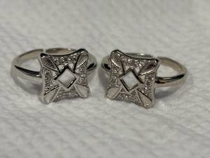 Cubic Zirconia Geometric Floral Adjustable <b>Toe</b> <b>Rings</b> for Women Set of 2 925 Silver <b>Rings</b> Pave Setting Minimalist Unisex - Product Image 4