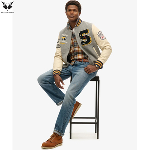 For <b>Men</b> Trending High Top Quality Hot Selling Winter Wear Warm Outdoor Regular <b>Lightweight</b> Down College Baseball Varsity <b>Jackets</b> - Product Image 5
