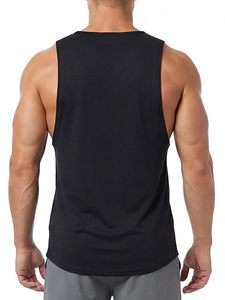 Custom logo Breathable Sporty 100% Cotton Men's Casual Knitted Gym <b>Singlet</b> Plus Size Solid Vest - Product Image 2