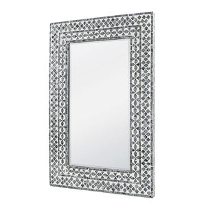 Miroir rectangulaire d'appoint en nacre, mosaïque à quatre feuilles, fait main, pour projets de mobilier contractuel, vente en gros - Product Image 5