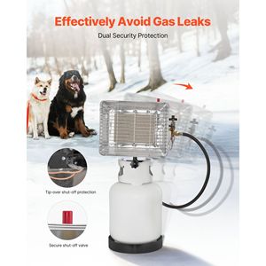 Calentador de Gas para Tanque de Propano de 13000 BTU, Calentamiento Radiante Infrarrojo Rápido de 180 Grados con Ajuste de Temperatura Continuo para Patio - Product Image 4