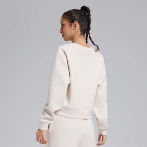 Sudadera de Cuello Redondo Personalizada de Invierno para Mujer, 390 g/m², con Logotipo Impreso, Sudadera de Algodón de Alta Calidad para Mujer - Product Image 4