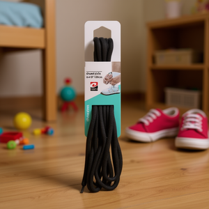 Cordones Redondos Negros para Niños, Talla 24/U, 0.4X120CM, Accesorio para Zapatos - Product Image 2