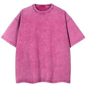 Camiseta Vintage de Algodón Estilo Urbano, Oversize con Hombros Caídos, Impresión Personalizada de Alta Calidad, Lavado Ácido Intenso, para Hombre - Product Image 1