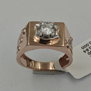 Anillo Clásico de Lujo para Hombre, Vintage, Chapado en Oro de 14K y Rodio, 7 Piezas, Diamante Natural de Corte Brillante de 0.84Ct, Color G, Certificado IGI - Product Image 2