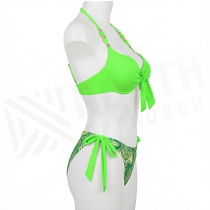 NORTH APPROACH Ensemble de bikini vert pour femme, imprimé cachemire, bas à nouer sur les côtés, maillot de bain extensible deux pièces - Product Image 3