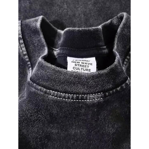 T-shirt en coton délavé rétro pour homme, T-shirt imprimé style streetwear ample, imprimé textes bibliques Jésus est roi - Product Image 2