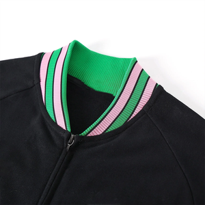 Chaqueta Varsity de Lana Negra Alpha, Resistente al Viento, con Parches de Chenilla, para Hermandades Griegas, Fraternidades, Universidad, Béisbol - Product Image 6