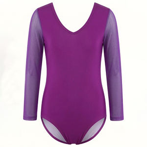 Leotardo de Ballet de Manga Larga de Poliéster para Bailarines, Talla Personalizada para Adultos, con Color y Diseño Personalizados, Alta Calidad, Gran Venta - Product Image 3