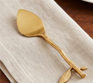 Gold Leaf Design <b>Cheese</b> <b>Knife</b> <b>Set</b> Stainless Steel Elegant Serving Tools Perfect For Luxury Dining Weddings And Table Decor - Product Image 3