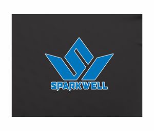 T-shirt personnalisé pour homme, noir et bleu, imprimé géométrique, logo sur le devant, col rond, manches courtes, séchage rapide, performance, golf, sport, coupe classique - Product Image 4