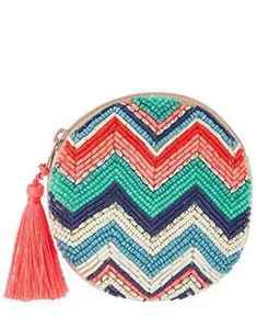 Monedero con cuentas florales, bolsa con cremallera de cuentas de vidrio blancas, diseño de flor azul, cartera pequeña, tarjetero para mujer, mini almacenamiento - Product Image 3