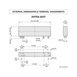 Bộ khuếch đại cách ly 20vs8-202y, IC lai tùy chỉnh (kích thước nhỏ, cách ly đầu vào, loại SIP) - Product Image 3