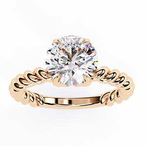 Bague en or blanc avec moissanite, pierre centrale ovale, tige torsadée, bijoux de fiançailles et de mariage - Product Image 5