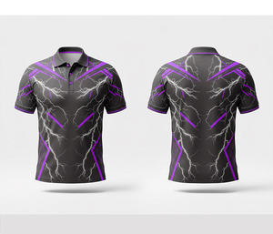 Chemises de fléchettes personnalisées, polo de fléchettes, maillot zippé personnalisé, sublimation, création de votre propre chemise de fléchettes à manches courtes - Product Image 3