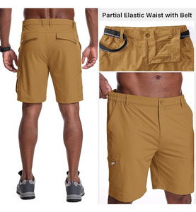 กางเกงขาสั้นลำลองผู้ชายสำหรับฤดูร้อน ผ้าเทอร์รี่ แห้งเร็ว กันยับ ปักลายชายผ่า เอวยางยืดสูง ระบายอากาศได้ดี ทรงหลวม - Product Image 5