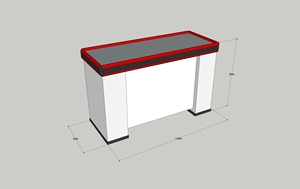 Comptoir de caisse de supermarché One Tech 0,85 m avec plateau en acier inoxydable, bureau de caissier pour magasin de détail, étagères d'impulsion - Product Image 2