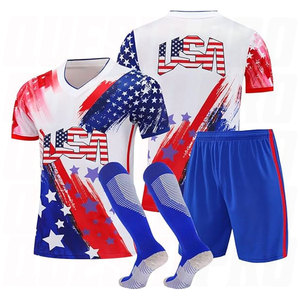 Kid's Soccer Jersey Children's Uniform Youth Sports Training Clothing American Style Shirt with <b>Matching</b> Socks Breathable Quick - Product Image 1