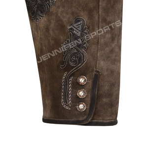 Pantalones Cortos de Cuero Bávaro Trachten para Hombre, Personalizados al por Mayor, de Piel de Vacuno y Ante, Sólidos, de Alta Calidad y Transpirables - Product Image 4