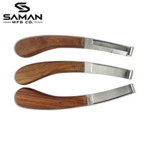 Cuchillo Profesional para Recortar Pezuñas de Caballos, Hoja de Acero al Carbono Fácil de Afilar, Mango de Madera, Instrumento para el Cuidado de Caballos - Product Image 2