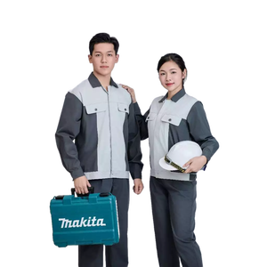 ชุดทำงานนิรภัยแขนยาวผ้า TC ผสมโพลีเอสเตอร์และผ้าฝ้ายเวียดนาม ชุดทำงานแบบมองเห็นได้ชัดเจน FMF สำหรับผู้ชาย สีชาร์โคล - Product Image 1