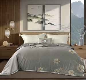 Ensemble de couette Tencel Pink Cabbana pour lit double, ensemble de couette imprimé, literie imprimée pour lits double et king size - Product Image 3