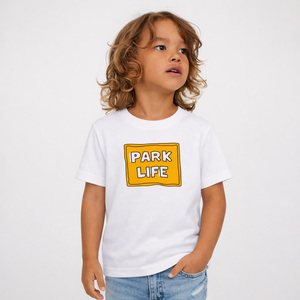 <span class=keywords><strong>T</strong></span>-<span class=keywords><strong>shirt</strong></span> Grafica per Bambini 100% Cotone Bianco Stampato, Girocollo Casual Estivo per Bambini e Bambine 2-8 Anni, OEM Ingrosso Personalizzato Asciugatura Rapida - Product Image 1