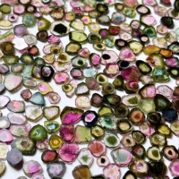 Tranches de tourmaline pastèque naturelle, pierres précieuses en vrac, formes variées, pierres polies pour la fabrication de bijoux, vente en gros