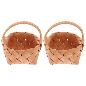 Panier en bois tressé pour fleurs, décoration murale rustique, conteneur de rangement - Product Image 2