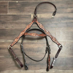 Juego de tachuelas para cuello de pecho y cabeza de cuero tallado a mano para caballo, brida de cuero genuino hecha a mano, collares de pecho hechos a mano - Product Image 3