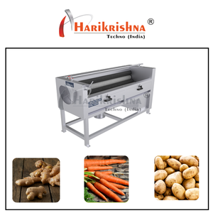 Machine commerciale industrielle de lavage et d'épluchage à brosses pour pommes de terre, manioc, gingembre et carottes - Product Image 3