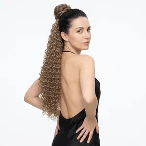 100% Remy Weft <b>Curly</b> Hair Highlighted Full Lace <b>Wig</b> Long Honey <b>Brown</b> Natural <b>curly</b> Texture Human Weft Customizable Size - Product Image 2