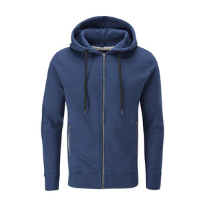 Men's <b>Navy</b> Blue Zip-Up Hoodie Fleece Lined Casual <b>Sweatshirt</b> Regular Fit Solid Color Autumn Wear - Product Image 5