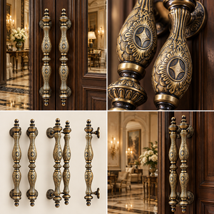Tirador de Puerta Vintage Ornamentado, Acabado en Tono Bronce Dorado Antiguo, Tirador Largo Decorativo para Muebles - Product Image 6