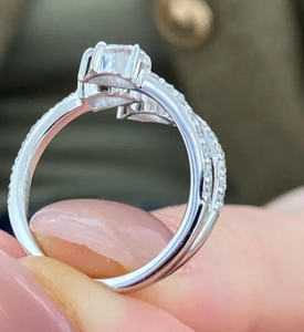 Anillo de compromiso de moissanita con corte de pera, plata de ley 925, anillo de compromiso personalizado, regalo para ella - Product Image 6