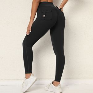 Women Girls High Elastic Waist Stretch Elastic Quick Dry Scrunch Yoga <b>Leggings</b> <b>With</b> Flap <b>Pockets</b> - Product Image 5
