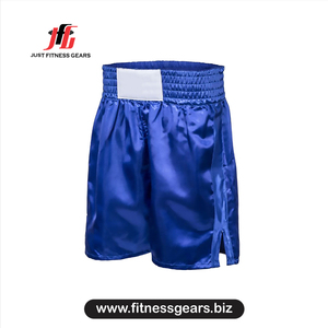 Shorts de boxe bleus pour hommes, vêtements d'arts martiaux durables, shorts 100% polyester, coupe classique, taille adulte. - Product Image 4