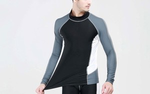 Rashguard confortable pour homme, protection anti-UV, antibactérien, respirant, séchage rapide, tissu polyester écologique - Product Image 5