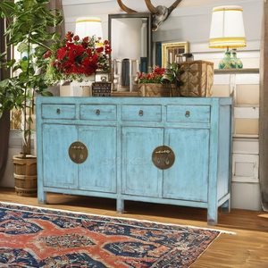 Solid Wood Living Room Cabinets Multi-Drawers Old Style Painted Solid Wood Living Room Bedroom Apartment or Home Use - Product Image 1