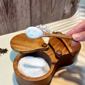 Boîte à épices en bois avec couvercle, pot en bois - Product Image 1