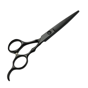 Custom Professional Hairdressing Barber Right Handed <b>Scissors</b> Black Coated Stainless Steel Hair Cutting Shears Wholesale OEM - Product Image 2